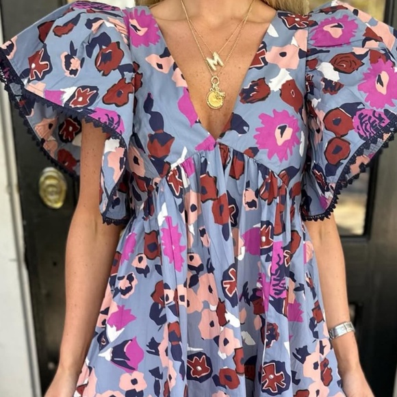 Cleobella Georgianb Mini Dress, Waterlily previously owned Lg - Picture 1 of 7